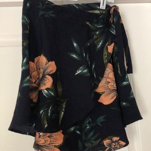Silk floral Wrap skirt